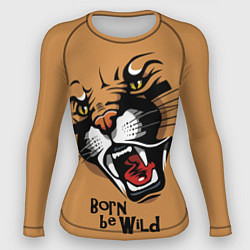 Рашгард женский Born be wild!, цвет: 3D-принт