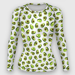 Рашгард женский Смешное авокадо на белом фоне, цвет: 3D-принт