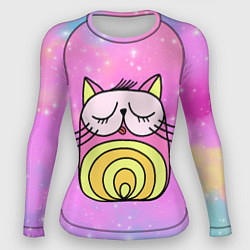 Рашгард женский Абстрактный круглый котик, цвет: 3D-принт