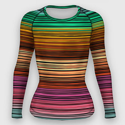 Женский рашгард Multicolored thin stripes Разноцветные полосы