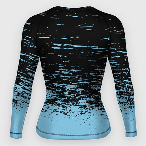 Женский рашгард Манчестер сити голубые брызги на черном фоне / 3D-принт – фото 2