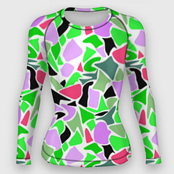 Рашгард женский Abstract pattern green pink spots, цвет: 3D-принт