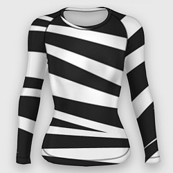 Рашгард женский Зебра чёрные и белые полосы, цвет: 3D-принт