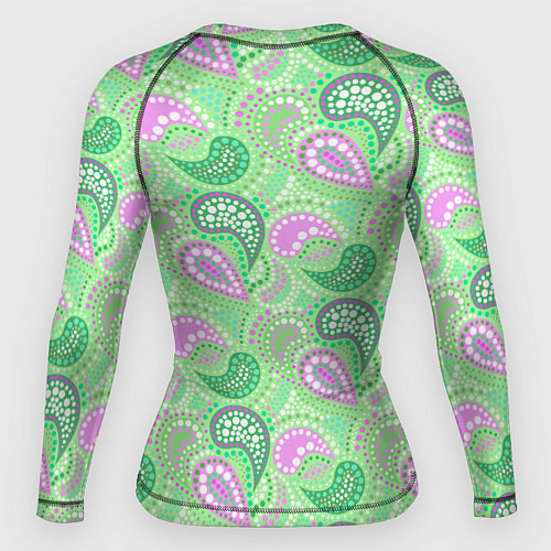 Женский рашгард Turkish cucumber green background / 3D-принт – фото 2