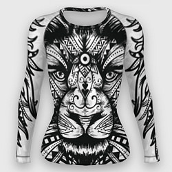 Женский рашгард Черно белый Африканский Лев Black and White Lion