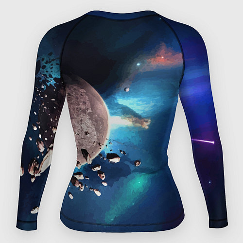 Женский рашгард Космическое столкновение объектов / 3D-принт – фото 2