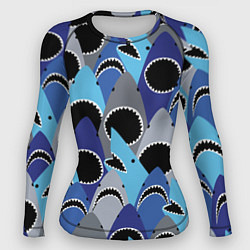 Рашгард женский Пасть акулы - паттерн, цвет: 3D-принт