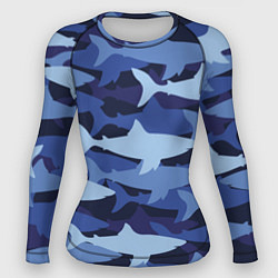 Рашгард женский Акулий камуфляж - паттерн, цвет: 3D-принт