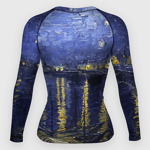 Женский рашгард Прикол с котом: пародия картина / 3D-принт – фото 2