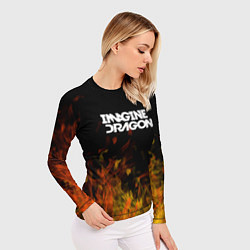Рашгард женский Imagine Dragons - пламя, цвет: 3D-принт — фото 2