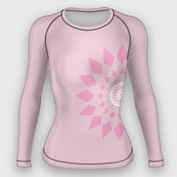 Рашгард женский Розовая геометрическая абстракция Круговой принт Б, цвет: 3D-принт
