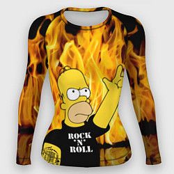 Рашгард женский Homer Simpson - Rock n Roll!, цвет: 3D-принт