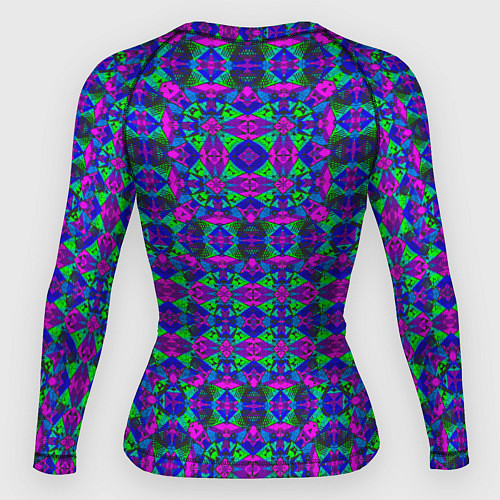 Женский рашгард Калейдоскопический неоновый узор / 3D-принт – фото 2