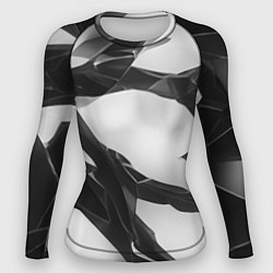 Рашгард женский Осколки кристалла, тёмная абстракция, цвет: 3D-принт