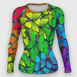 Рашгард женский Бабочки и радуга, цвет: 3D-принт