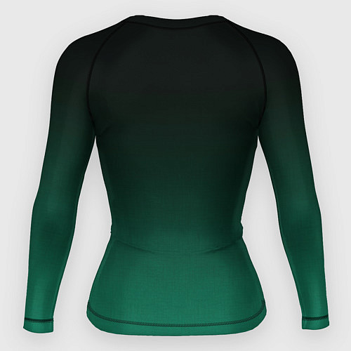 Женский рашгард Черный и бирюзово - зеленый, текстурированный под / 3D-принт – фото 2