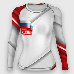 Рашгард женский Red & white флаг России, цвет: 3D-принт