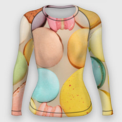 Рашгард женский Разноцветные пирожные Макарон, цвет: 3D-принт