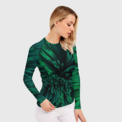 Рашгард женский Объёмные острые зелёные фигуры, цвет: 3D-принт — фото 2
