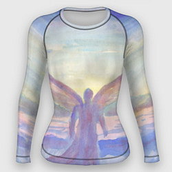 Рашгард женский Архангел в облаках акварель, цвет: 3D-принт