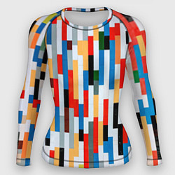 Рашгард женский Геометрическое множество разноцветных блоков, цвет: 3D-принт