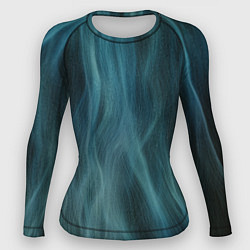 Рашгард женский Прерывистый абстрактный синий дым во тьме, цвет: 3D-принт