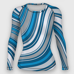 Рашгард женский Волнистые полосы - текстура, цвет: 3D-принт