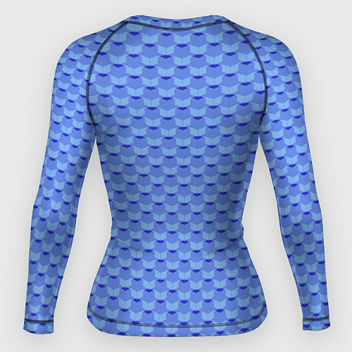 Женский рашгард Синий геометрический узор текстура / 3D-принт – фото 2