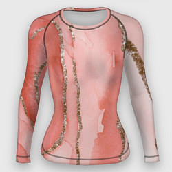 Рашгард женский Розовое золото акварель, цвет: 3D-принт