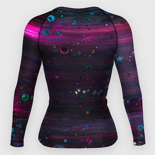 Женский рашгард Фиолетовые абстрактные волны и камни / 3D-принт – фото 2
