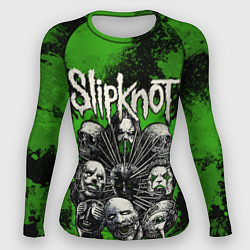 Женский рашгард Slipknot green abstract