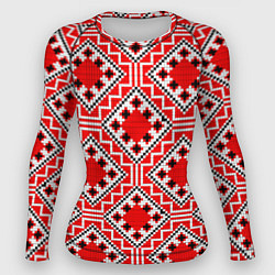 Рашгард женский Белорусская вышивка - орнамент, цвет: 3D-принт