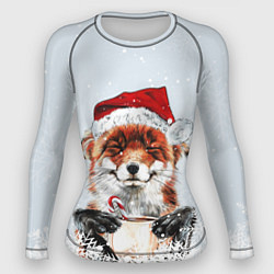 Рашгард женский Merry Christmas foxy, цвет: 3D-принт