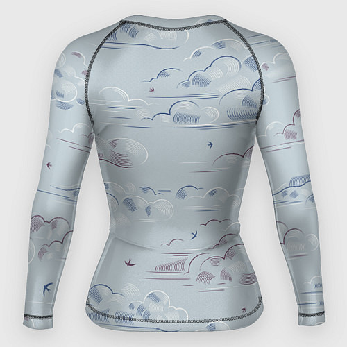 Женский рашгард Полёт птиц ласточек / 3D-принт – фото 2