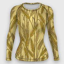 Рашгард женский Винтажные колоски пшеницы, цвет: 3D-принт