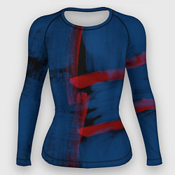 Рашгард женский Абстрактный сине-красный, цвет: 3D-принт