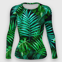Рашгард женский Тропические растения - текстура, цвет: 3D-принт