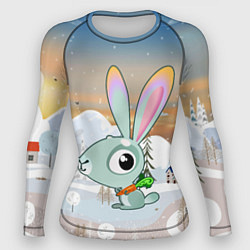 Рашгард женский Маленький кролик с морковкой, цвет: 3D-принт