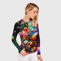 Рашгард женский Абстрактные космические шары, цвет: 3D-принт — фото 2