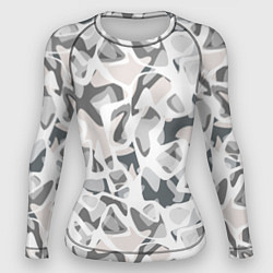Рашгард женский Абстрактный пятнистый узор Камуфляж зимний, цвет: 3D-принт