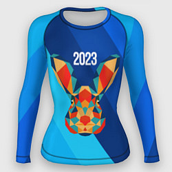Рашгард женский Кролик из мозаики 2023, цвет: 3D-принт