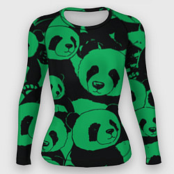 Рашгард женский Panda green pattern, цвет: 3D-принт