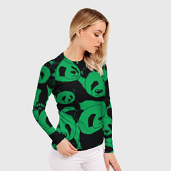 Рашгард женский Panda green pattern, цвет: 3D-принт — фото 2
