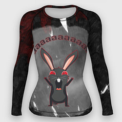Рашгард женский Черный кролик орет как сумасшедший, цвет: 3D-принт