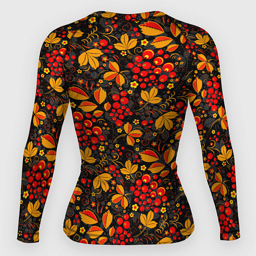 Женский рашгард Красная рябина хохломой / 3D-принт – фото 2