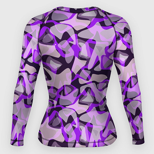 Женский рашгард Сиренево-серый абстрактный пятнистый узор / 3D-принт – фото 2