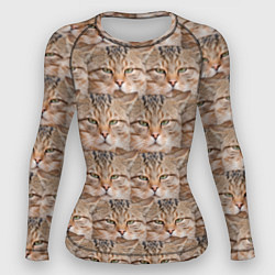 Рашгард женский Кот - Гипнокот, цвет: 3D-принт