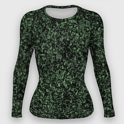 Рашгард женский Черный и зеленый камуфляжный, цвет: 3D-принт