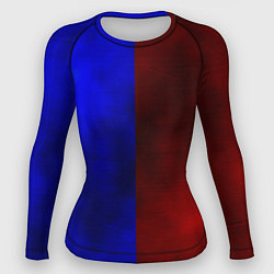 Рашгард женский Половина синяя, половина красная, цвет: 3D-принт