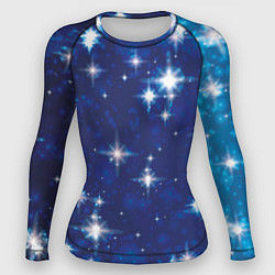 Рашгард женский Сияющие и блестящие звезды в ночном небе, цвет: 3D-принт